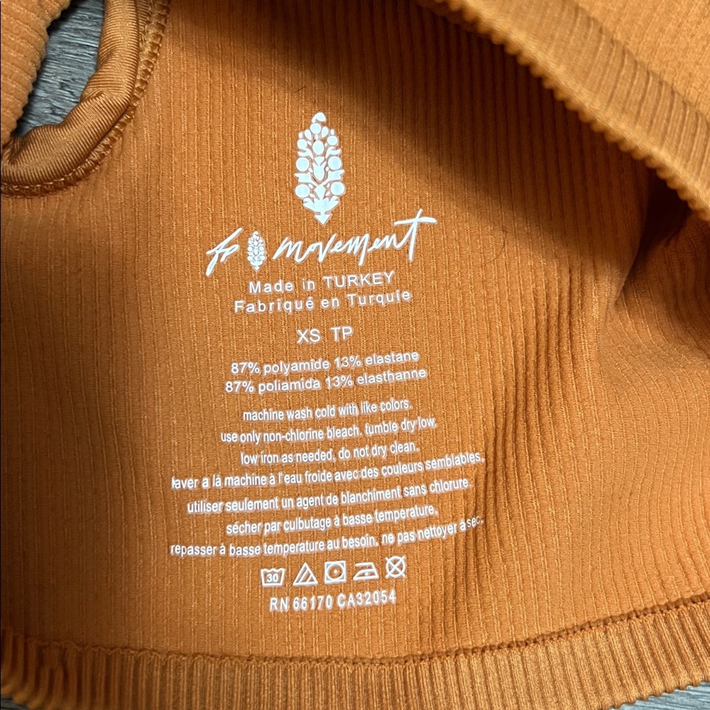 FP movement Orange Ribbed Halter Top - Picture 2 of 3